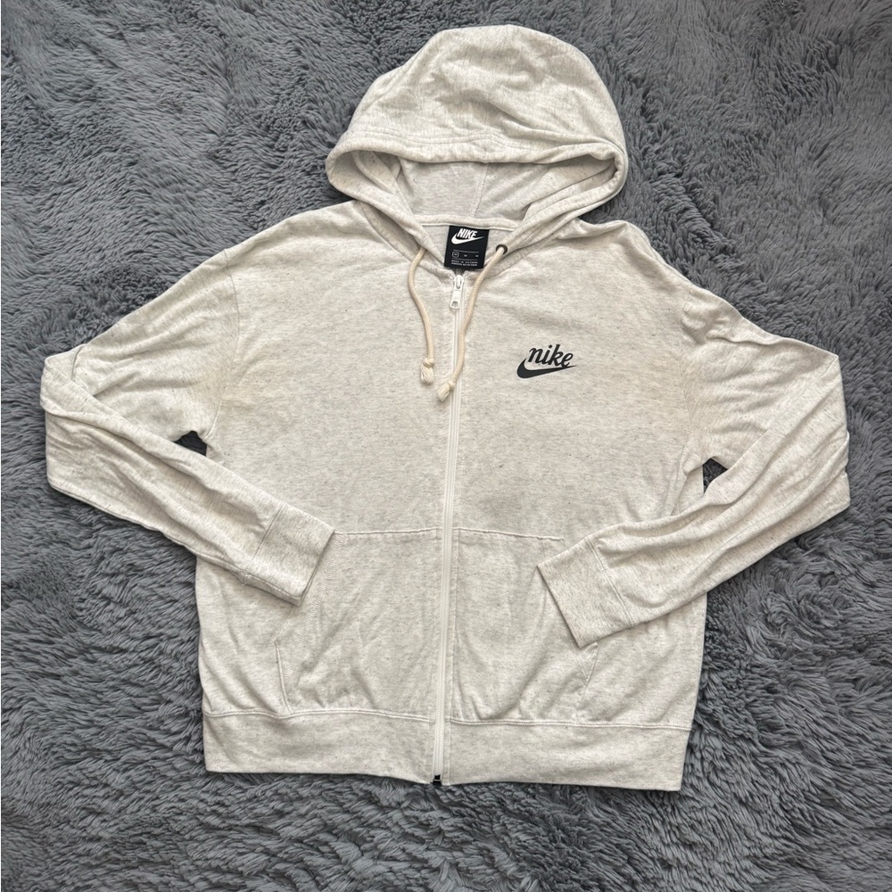 Nike Light Gray Zip Up Hoodie Women's Size M